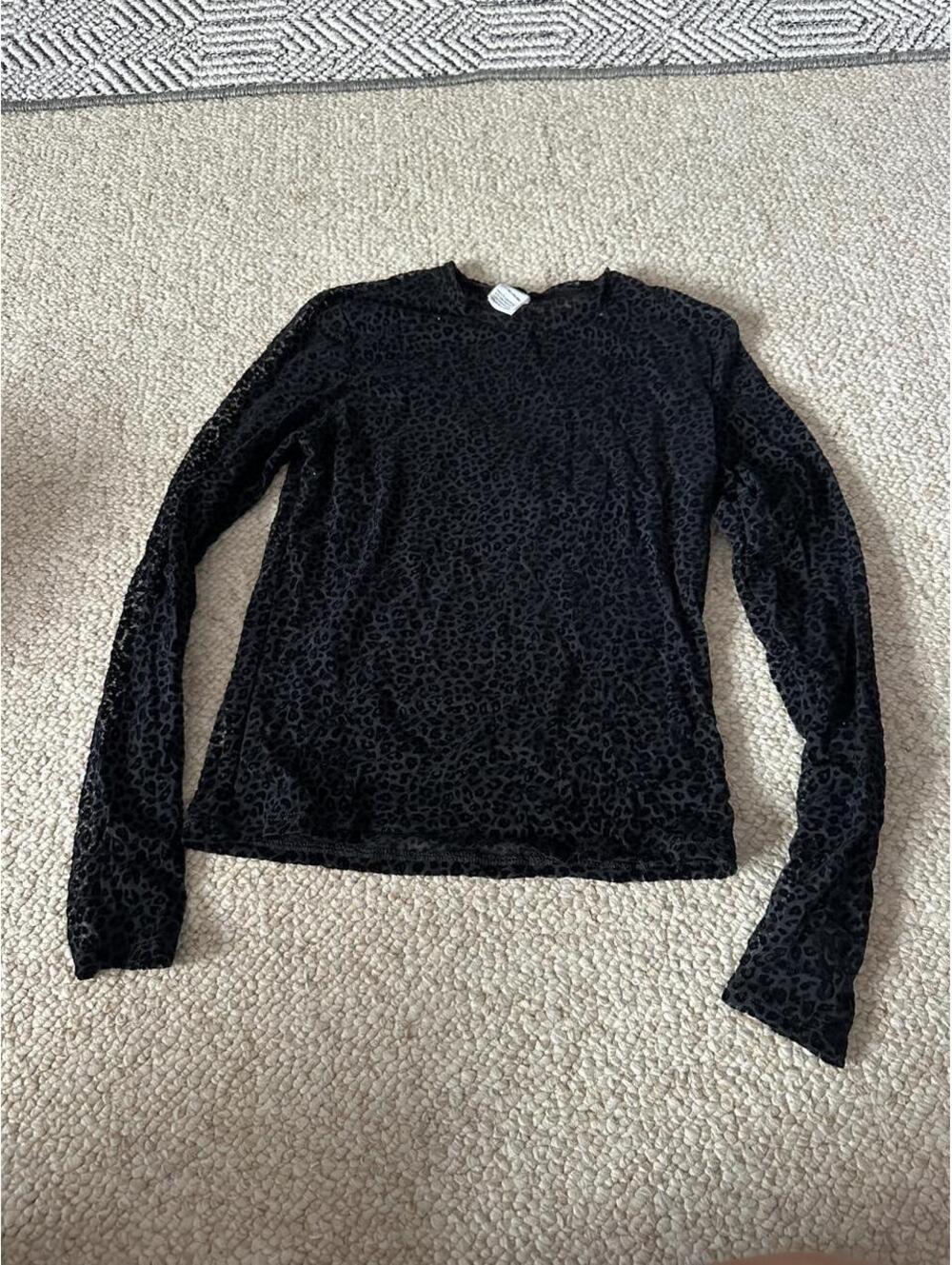 Victoria's Secret PINK black leopard print mesh top